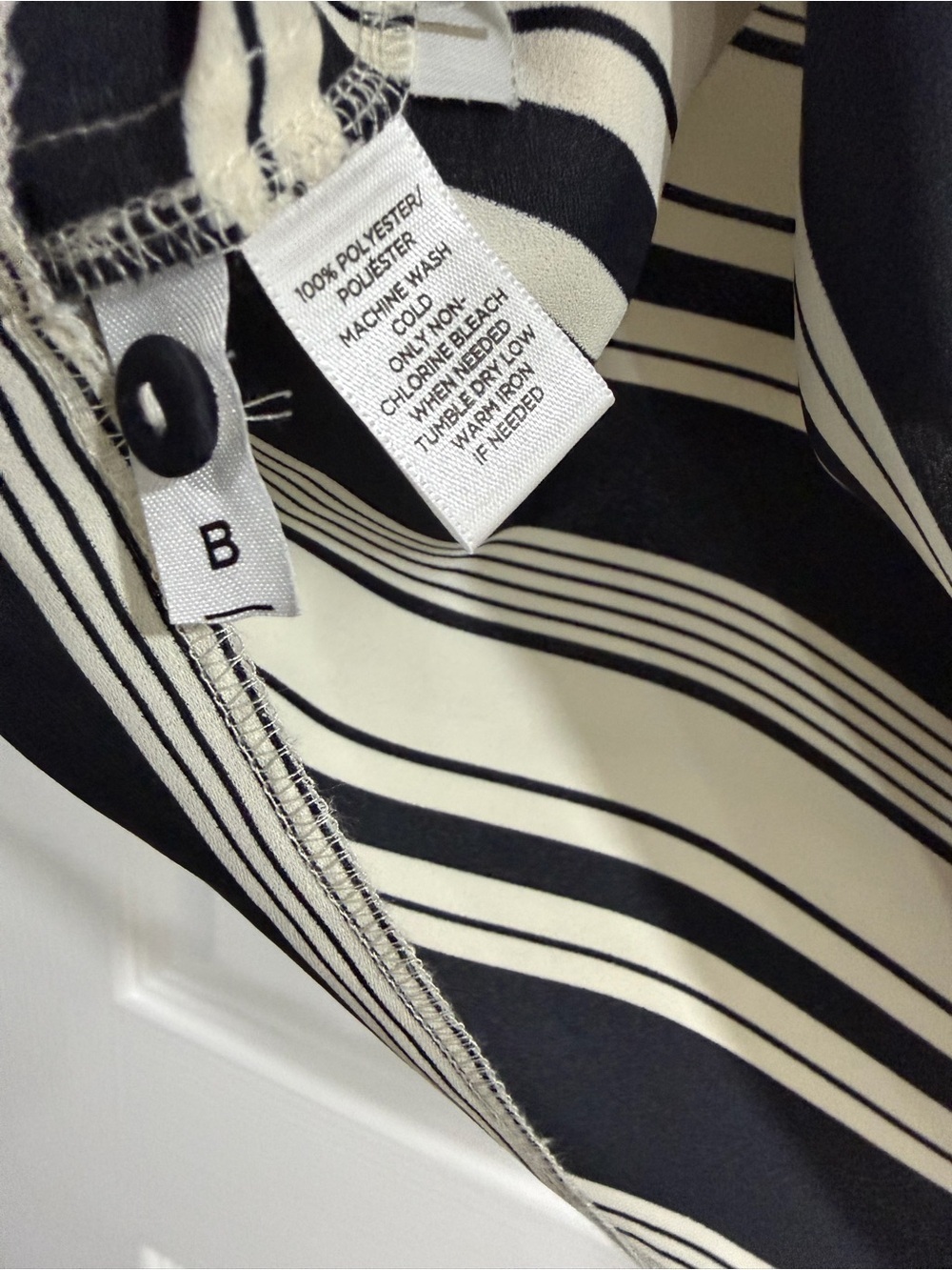 LOFT Black and Cream Striped Short Sleeve Tee - Picture 5 of 6